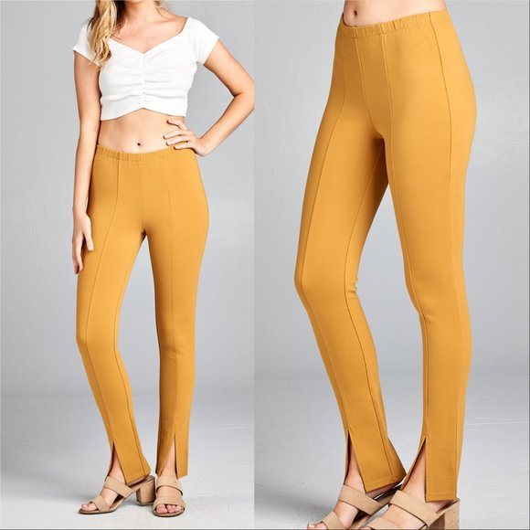 Pants - Skinny Pants - YELLOW